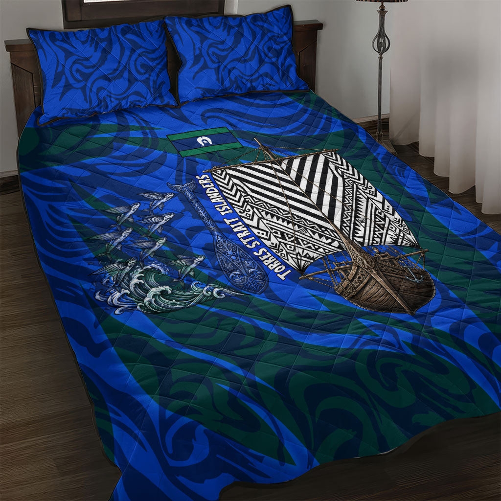 Torres Strait Islanders Forever Voyagers Quilt Bed Set Indigenous Australian Tribal Canoe Art