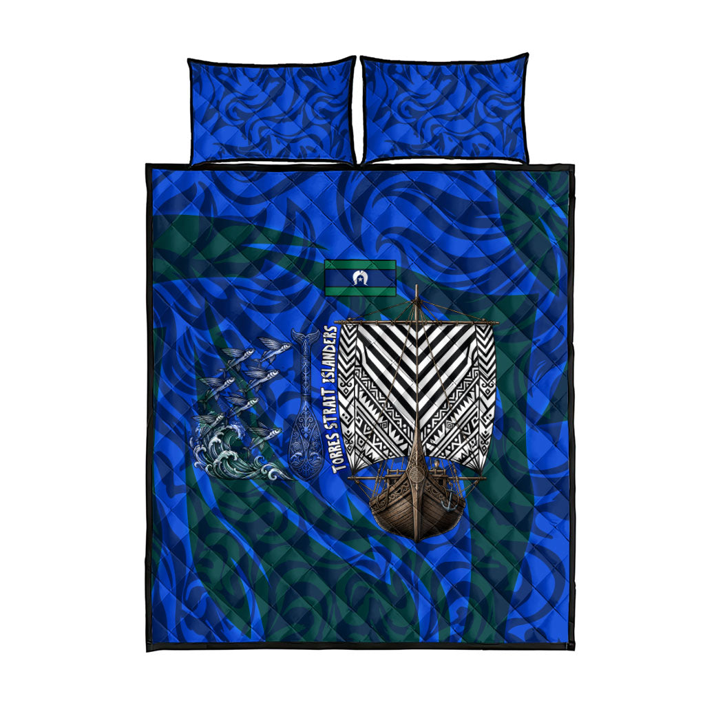 Torres Strait Islanders Forever Voyagers Quilt Bed Set Indigenous Australian Tribal Canoe Art