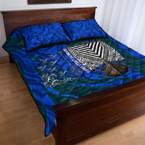 Torres Strait Islanders Forever Voyagers Quilt Bed Set Indigenous Australian Tribal Canoe Art