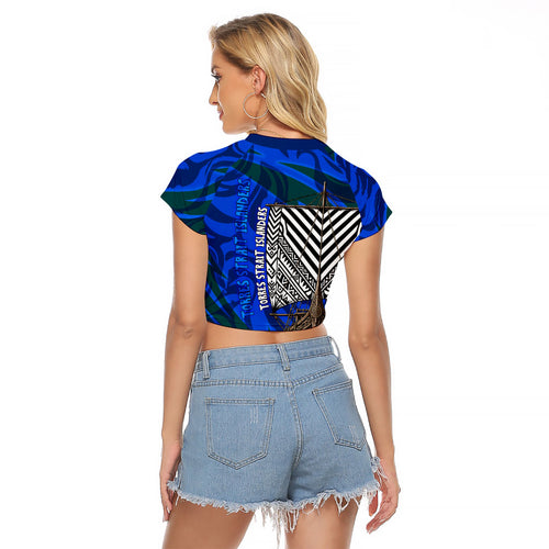 Torres Strait Islanders Forever Voyagers Raglan Cropped T Shirt Indigenous Australian Tribal Canoe Art