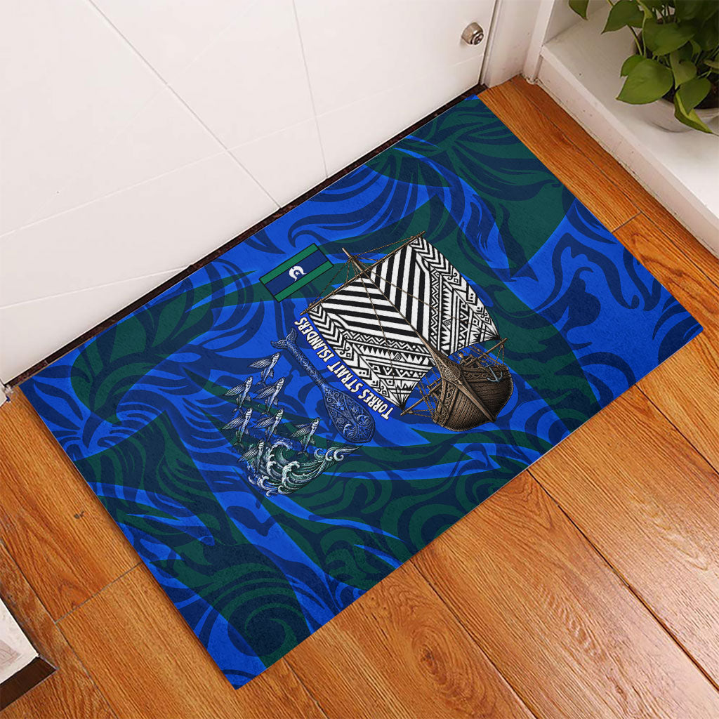 Torres Strait Islanders Forever Voyagers Rubber Doormat Indigenous Australian Tribal Canoe Art