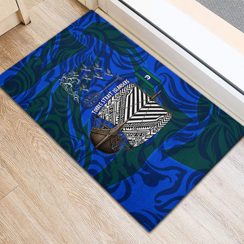 Torres Strait Islanders Forever Voyagers Rubber Doormat Indigenous Australian Tribal Canoe Art