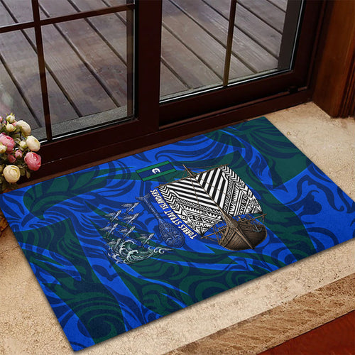 Torres Strait Islanders Forever Voyagers Rubber Doormat Indigenous Australian Tribal Canoe Art
