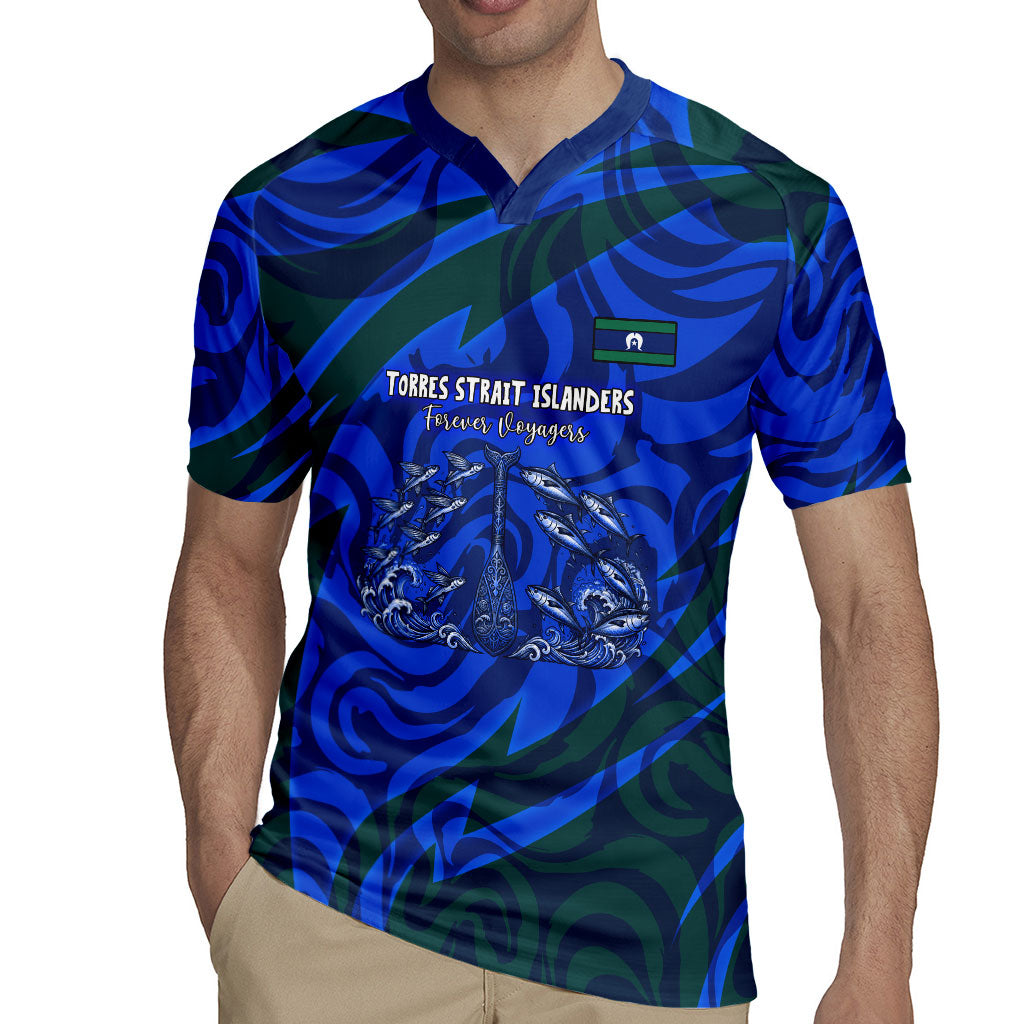 Torres Strait Islanders Forever Voyagers Rugby Jersey Indigenous Australian Tribal Canoe Art