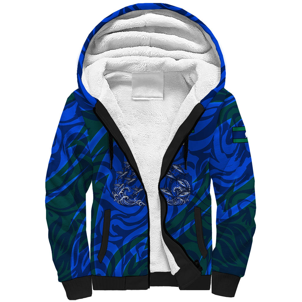 Torres Strait Islanders Forever Voyagers Sherpa Hoodie Indigenous Australian Tribal Canoe Art