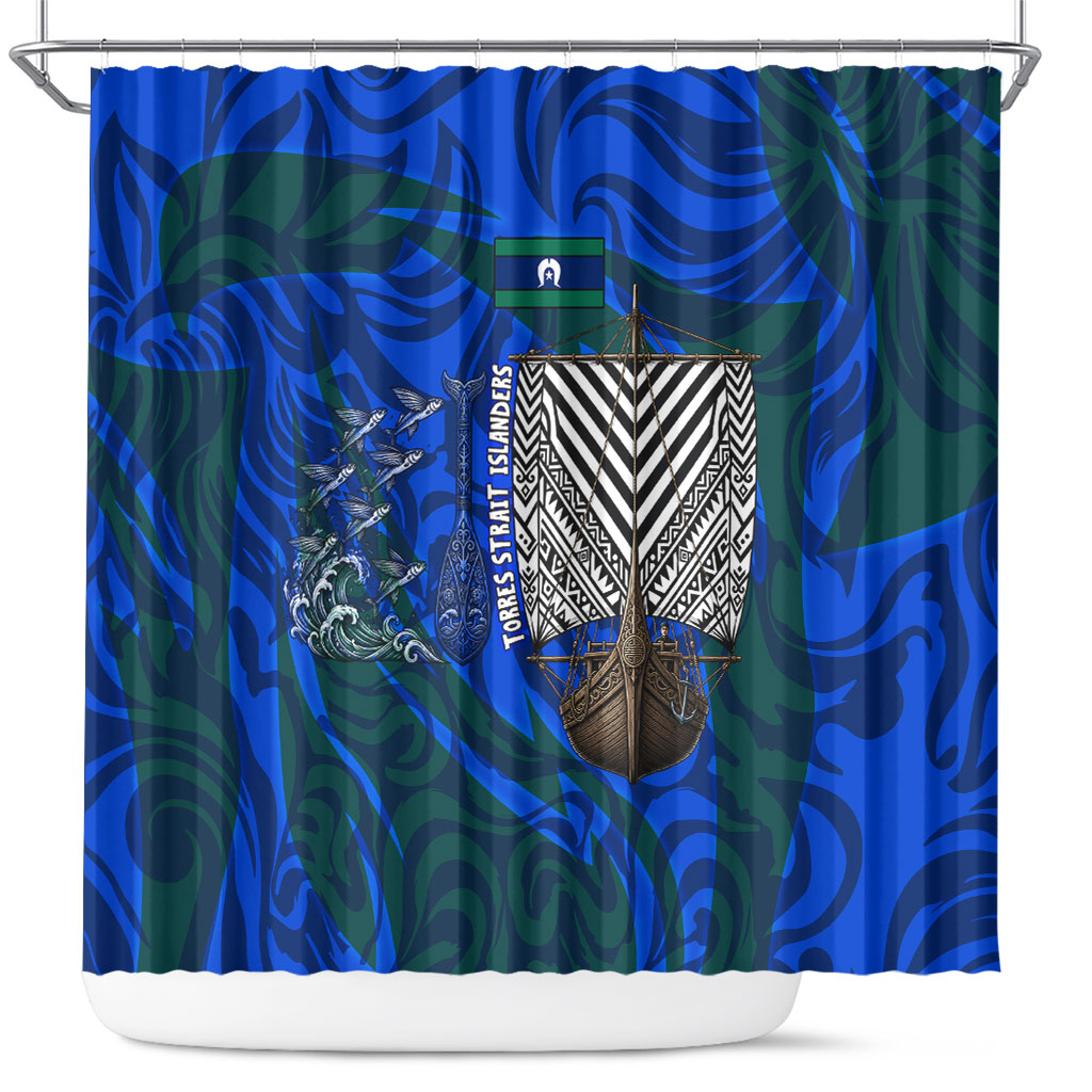Torres Strait Islanders Forever Voyagers Shower Curtain Indigenous Australian Tribal Canoe Art