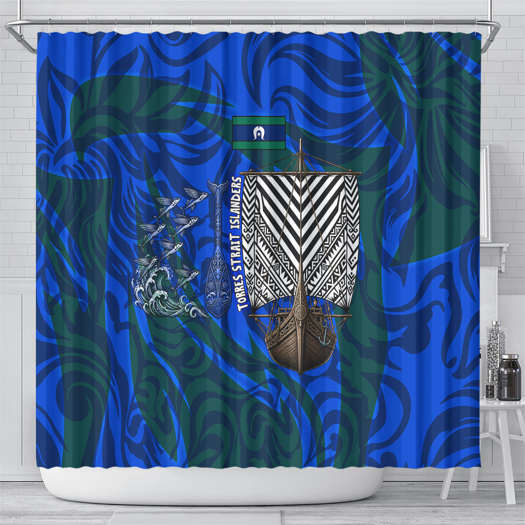 Torres Strait Islanders Forever Voyagers Shower Curtain Indigenous Australian Tribal Canoe Art