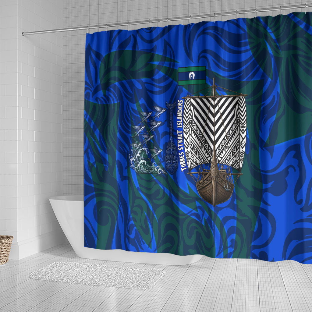 Torres Strait Islanders Forever Voyagers Shower Curtain Indigenous Australian Tribal Canoe Art