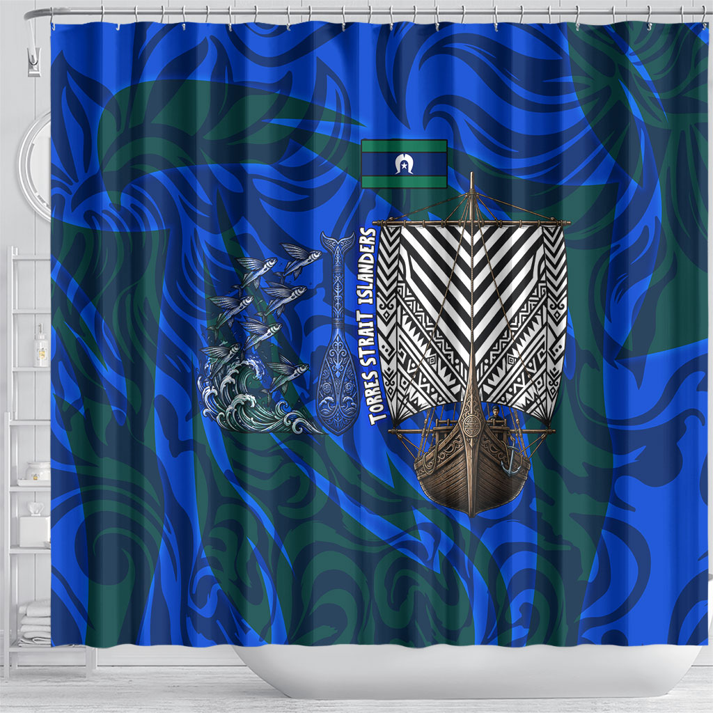 Torres Strait Islanders Forever Voyagers Shower Curtain Indigenous Australian Tribal Canoe Art