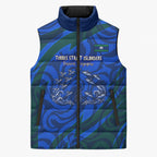 Torres Strait Islanders Forever Voyagers Sleeveless Puffer Jacket Indigenous Australian Tribal Canoe Art