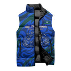 Torres Strait Islanders Forever Voyagers Sleeveless Puffer Jacket Indigenous Australian Tribal Canoe Art