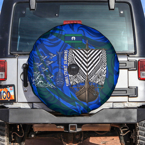 Torres Strait Islanders Forever Voyagers Spare Tire Cover Indigenous Australian Tribal Canoe Art