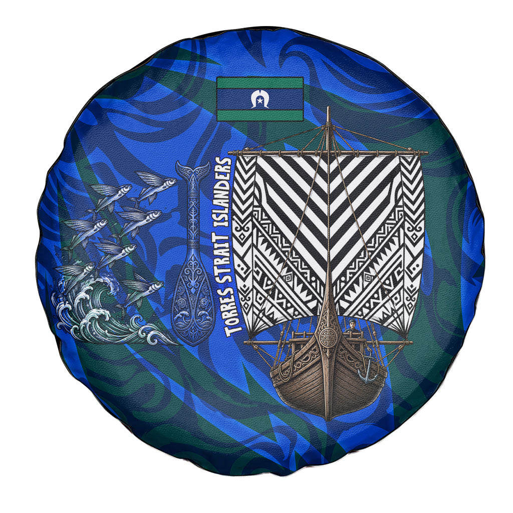 Torres Strait Islanders Forever Voyagers Spare Tire Cover Indigenous Australian Tribal Canoe Art