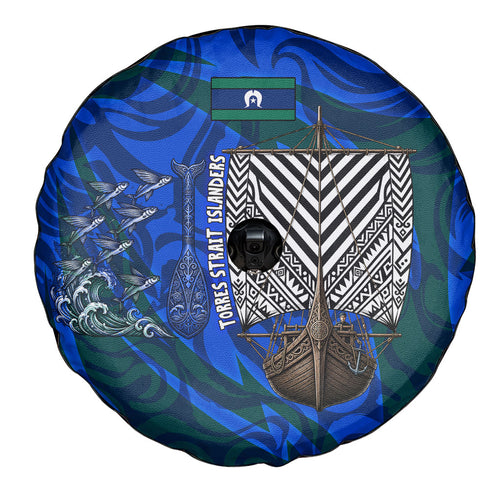 Torres Strait Islanders Forever Voyagers Spare Tire Cover Indigenous Australian Tribal Canoe Art