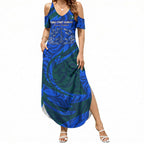 Torres Strait Islanders Forever Voyagers Summer Maxi Dress Indigenous Australian Tribal Canoe Art
