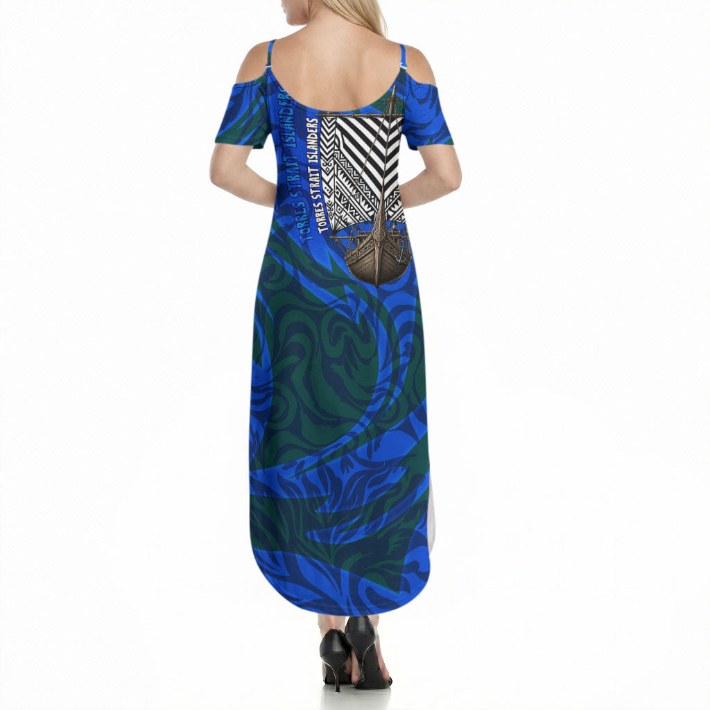 Torres Strait Islanders Forever Voyagers Summer Maxi Dress Indigenous Australian Tribal Canoe Art