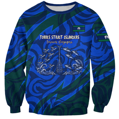 Torres Strait Islanders Forever Voyagers Sweatshirt Indigenous Australian Tribal Canoe Art