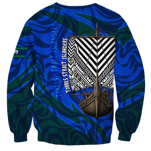 Torres Strait Islanders Forever Voyagers Sweatshirt Indigenous Australian Tribal Canoe Art