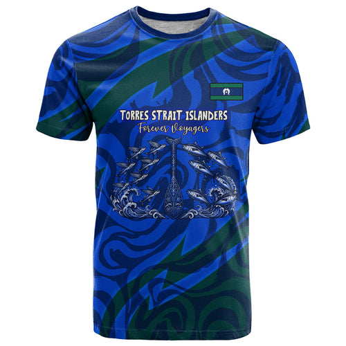 Torres Strait Islanders Forever Voyagers T Shirt Indigenous Australian Tribal Canoe Art