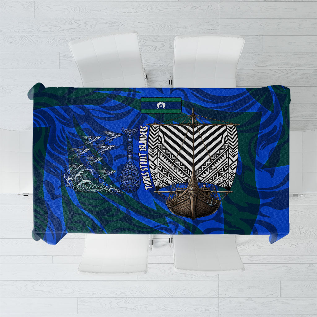 Torres Strait Islanders Forever Voyagers Tablecloth Indigenous Australian Tribal Canoe Art