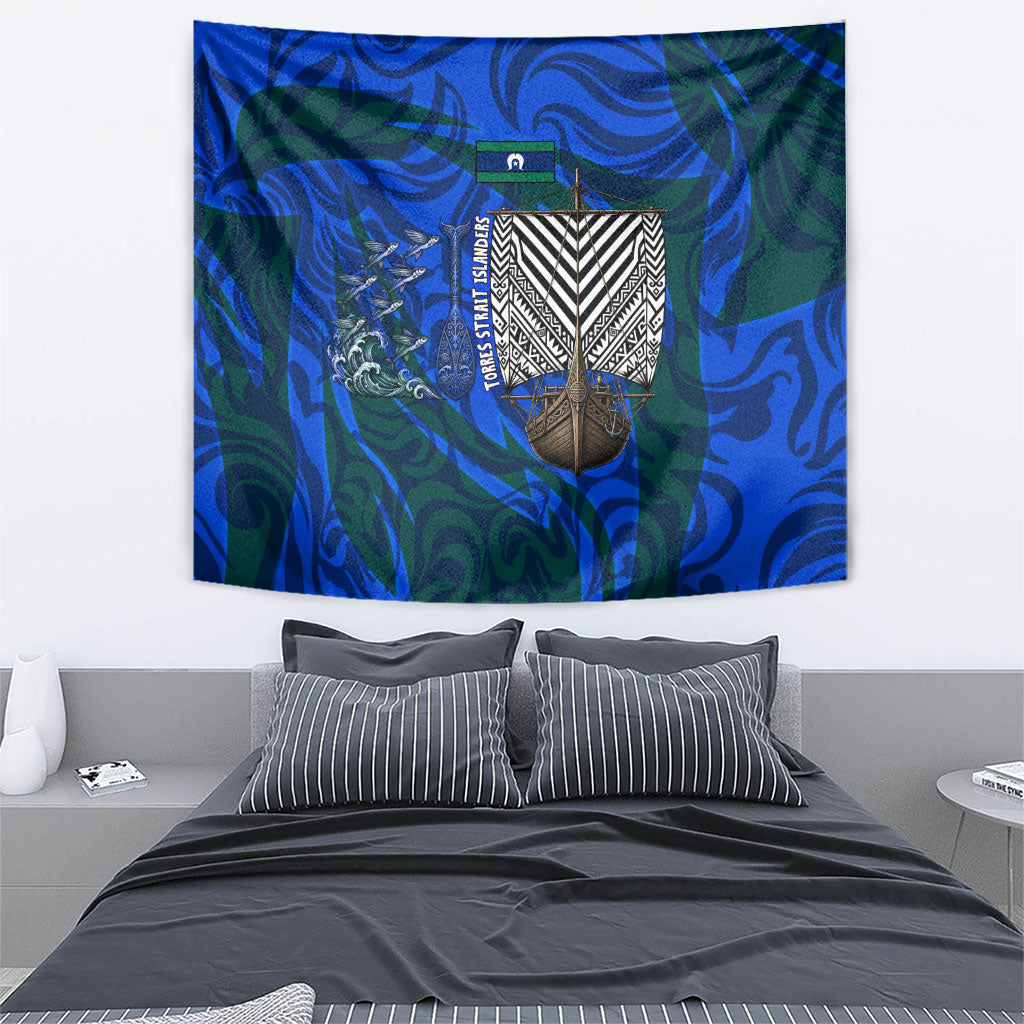 Torres Strait Islanders Forever Voyagers Tapestry Indigenous Australian Tribal Canoe Art