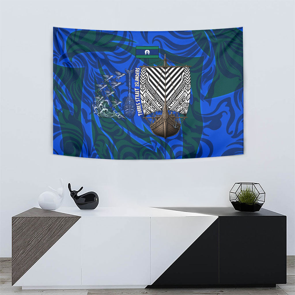 Torres Strait Islanders Forever Voyagers Tapestry Indigenous Australian Tribal Canoe Art