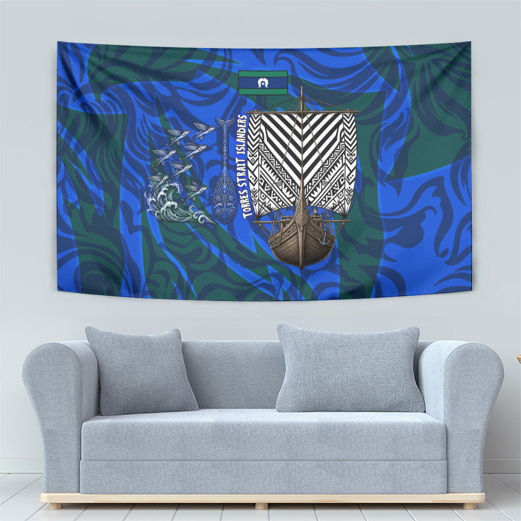 Torres Strait Islanders Forever Voyagers Tapestry Indigenous Australian Tribal Canoe Art