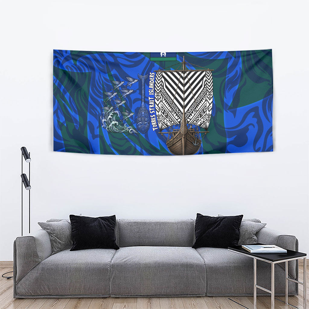 Torres Strait Islanders Forever Voyagers Tapestry Indigenous Australian Tribal Canoe Art