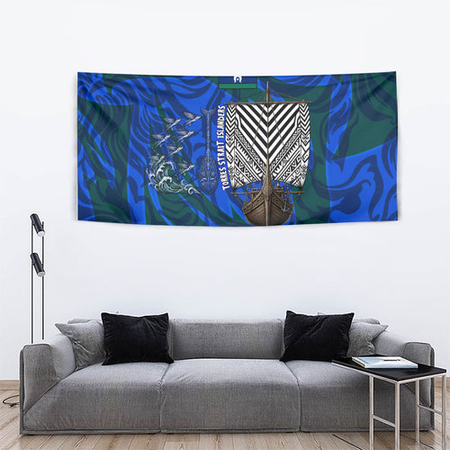 Torres Strait Islanders Forever Voyagers Tapestry Indigenous Australian Tribal Canoe Art