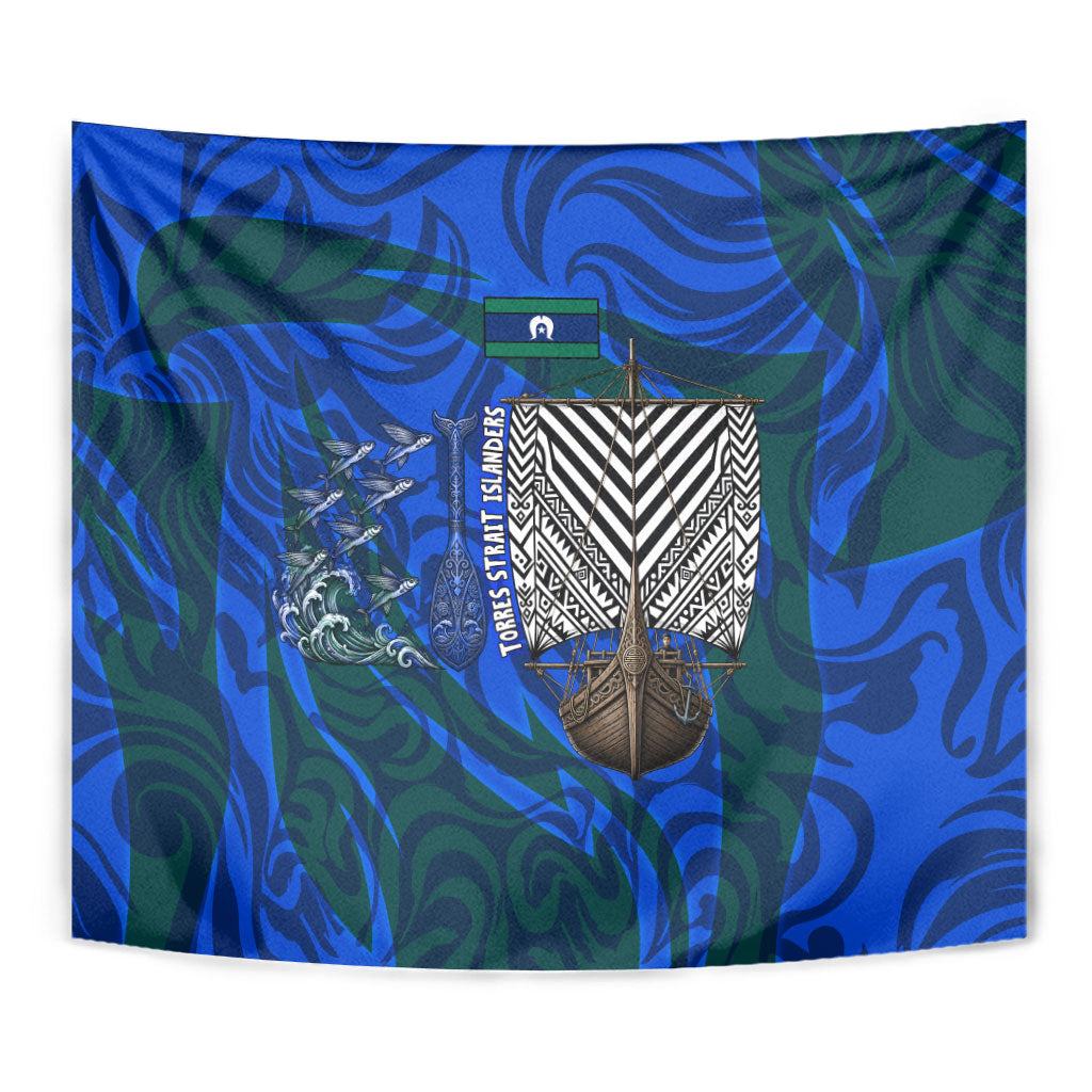Torres Strait Islanders Forever Voyagers Tapestry Indigenous Australian Tribal Canoe Art