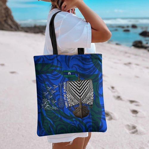 Torres Strait Islanders Forever Voyagers Tote Bag Indigenous Australian Tribal Canoe Art