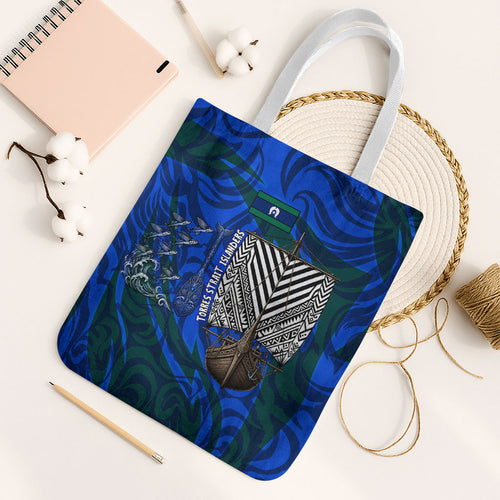 Torres Strait Islanders Forever Voyagers Tote Bag Indigenous Australian Tribal Canoe Art