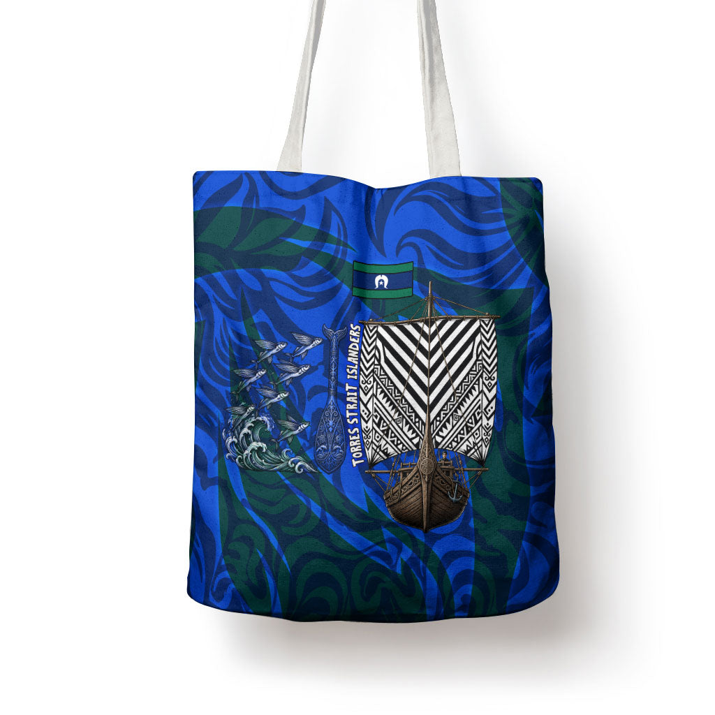 Torres Strait Islanders Forever Voyagers Tote Bag Indigenous Australian Tribal Canoe Art