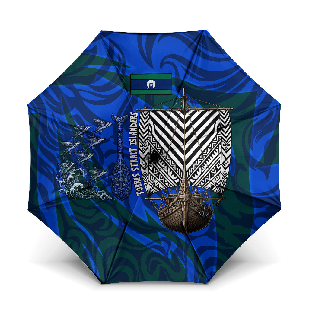 Torres Strait Islanders Forever Voyagers Umbrella Indigenous Australian Tribal Canoe Art