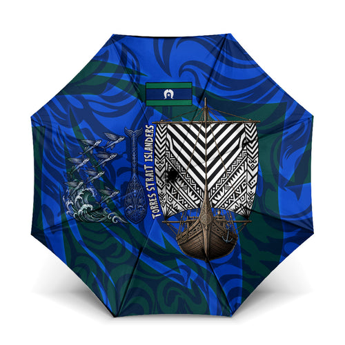 Torres Strait Islanders Forever Voyagers Umbrella Indigenous Australian Tribal Canoe Art