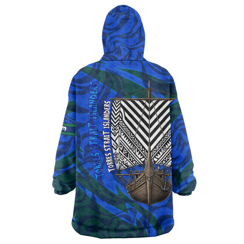 Torres Strait Islanders Forever Voyagers Wearable Blanket Hoodie Indigenous Australian Tribal Canoe Art