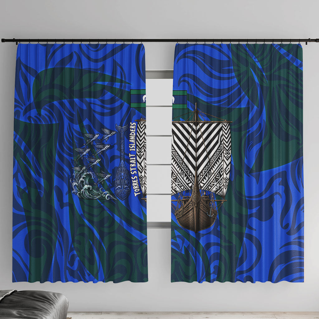 Torres Strait Islanders Forever Voyagers Window Curtain Indigenous Australian Tribal Canoe Art