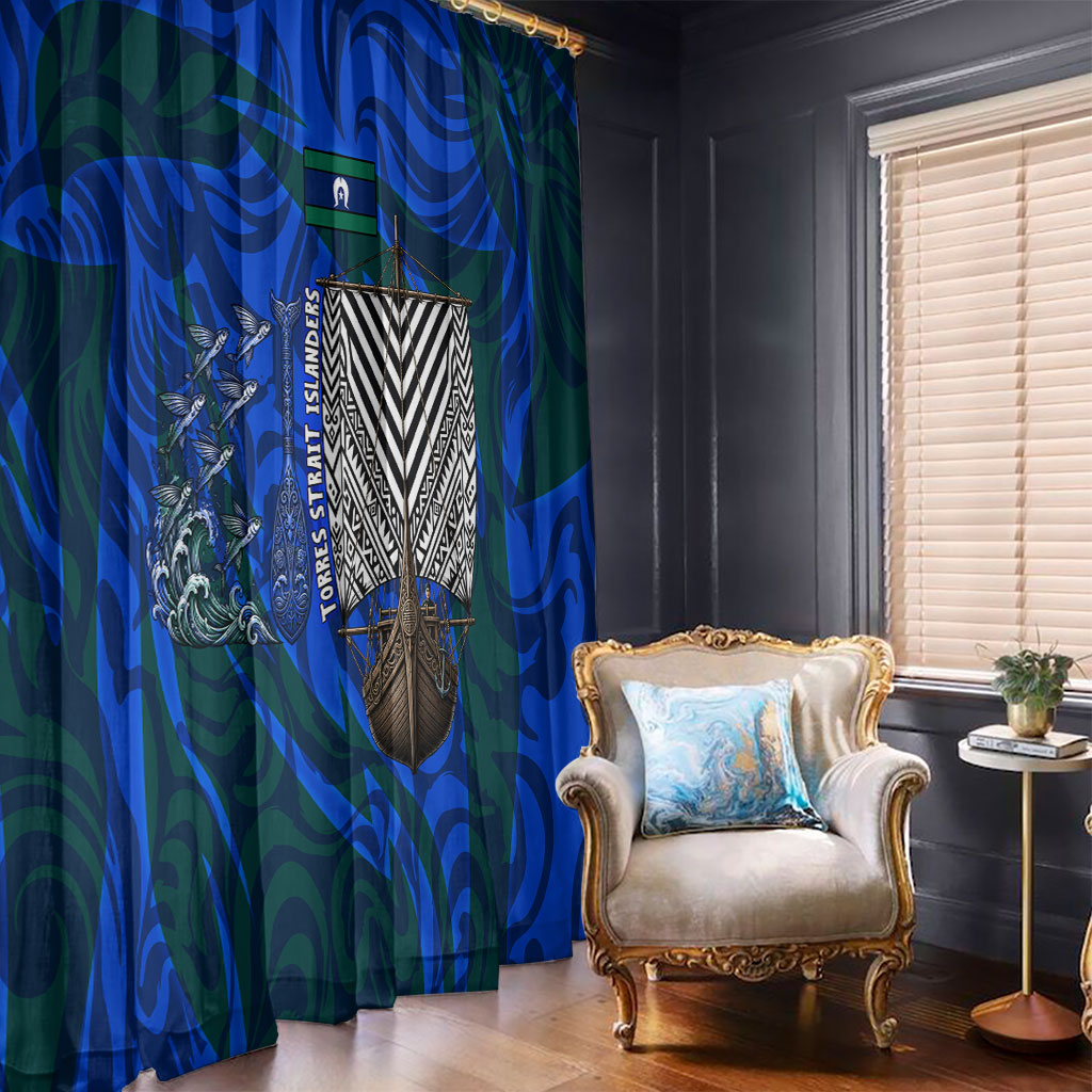 Torres Strait Islanders Forever Voyagers Window Curtain Indigenous Australian Tribal Canoe Art