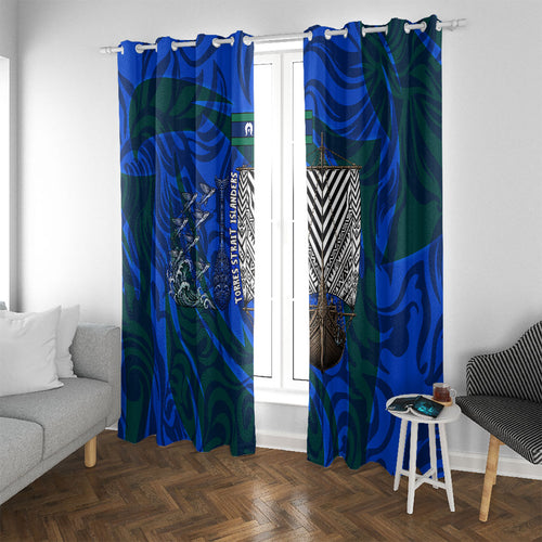 Torres Strait Islanders Forever Voyagers Window Curtain Indigenous Australian Tribal Canoe Art