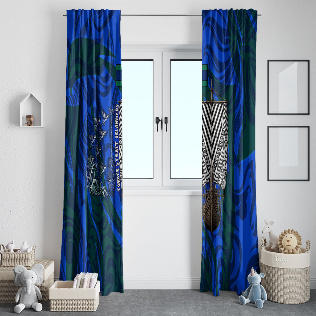 Torres Strait Islanders Forever Voyagers Window Curtain Indigenous Australian Tribal Canoe Art