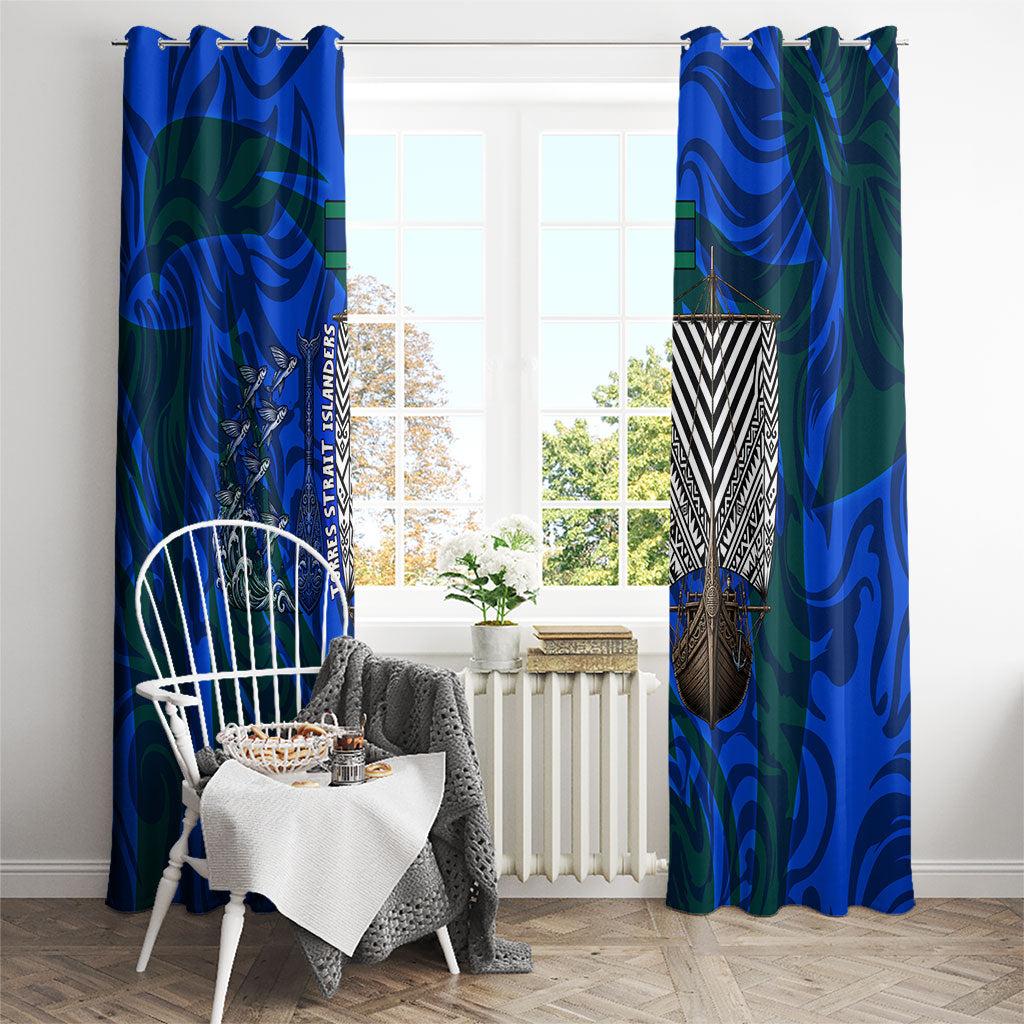 Torres Strait Islanders Forever Voyagers Window Curtain Indigenous Australian Tribal Canoe Art