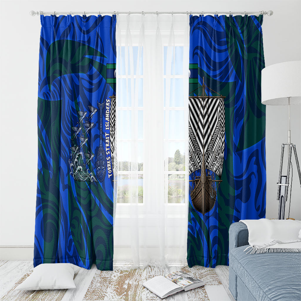 Torres Strait Islanders Forever Voyagers Window Curtain Indigenous Australian Tribal Canoe Art