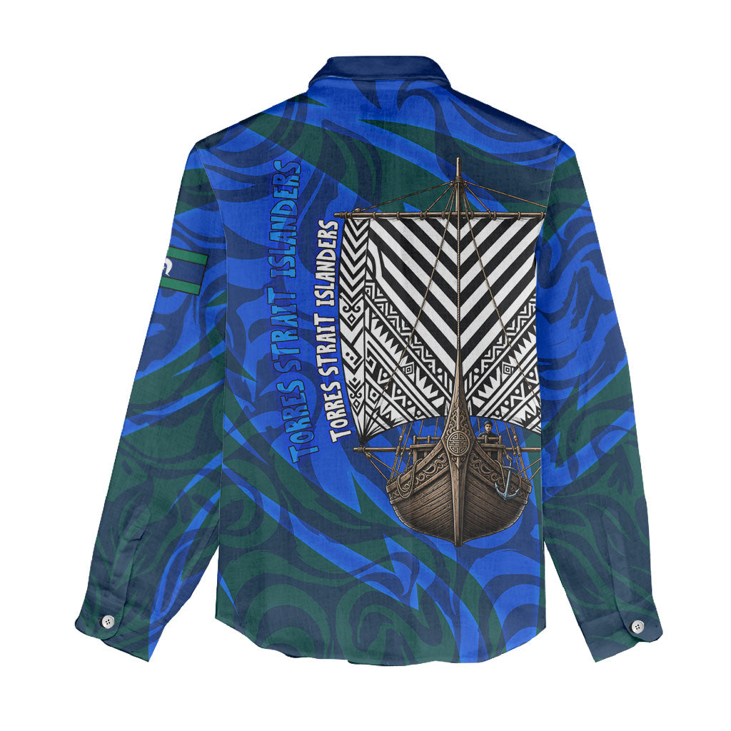 Torres Strait Islanders Forever Voyagers Women Casual Shirt Indigenous Australian Tribal Canoe Art