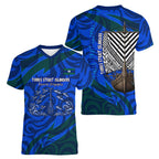 Torres Strait Islanders Forever Voyagers Women V-Neck T-Shirt Indigenous Australian Tribal Canoe Art