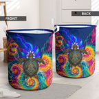 Torres Strait Islanders Sea Turtle Laundry Basket Indigenous Tribal Peace Art Cultural Headdress Motif