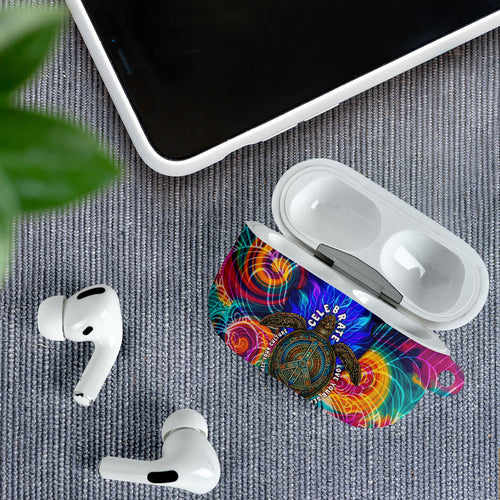 Torres Strait Islanders Sea Turtle AirPods Case Indigenous Tribal Peace Art Cultural Headdress Motif