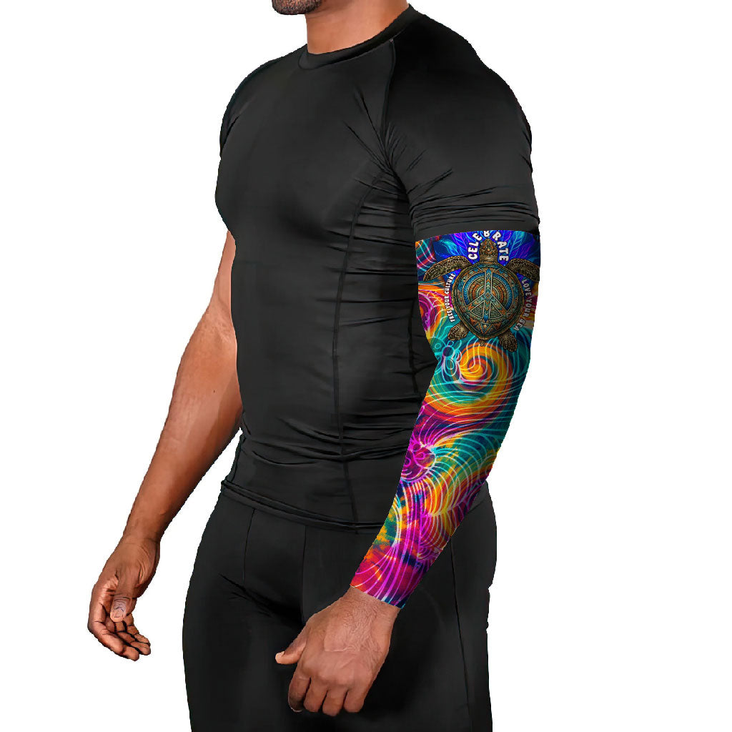 Torres Strait Islanders Sea Turtle Arm Sleeves Indigenous Tribal Peace Art Cultural Headdress Motif