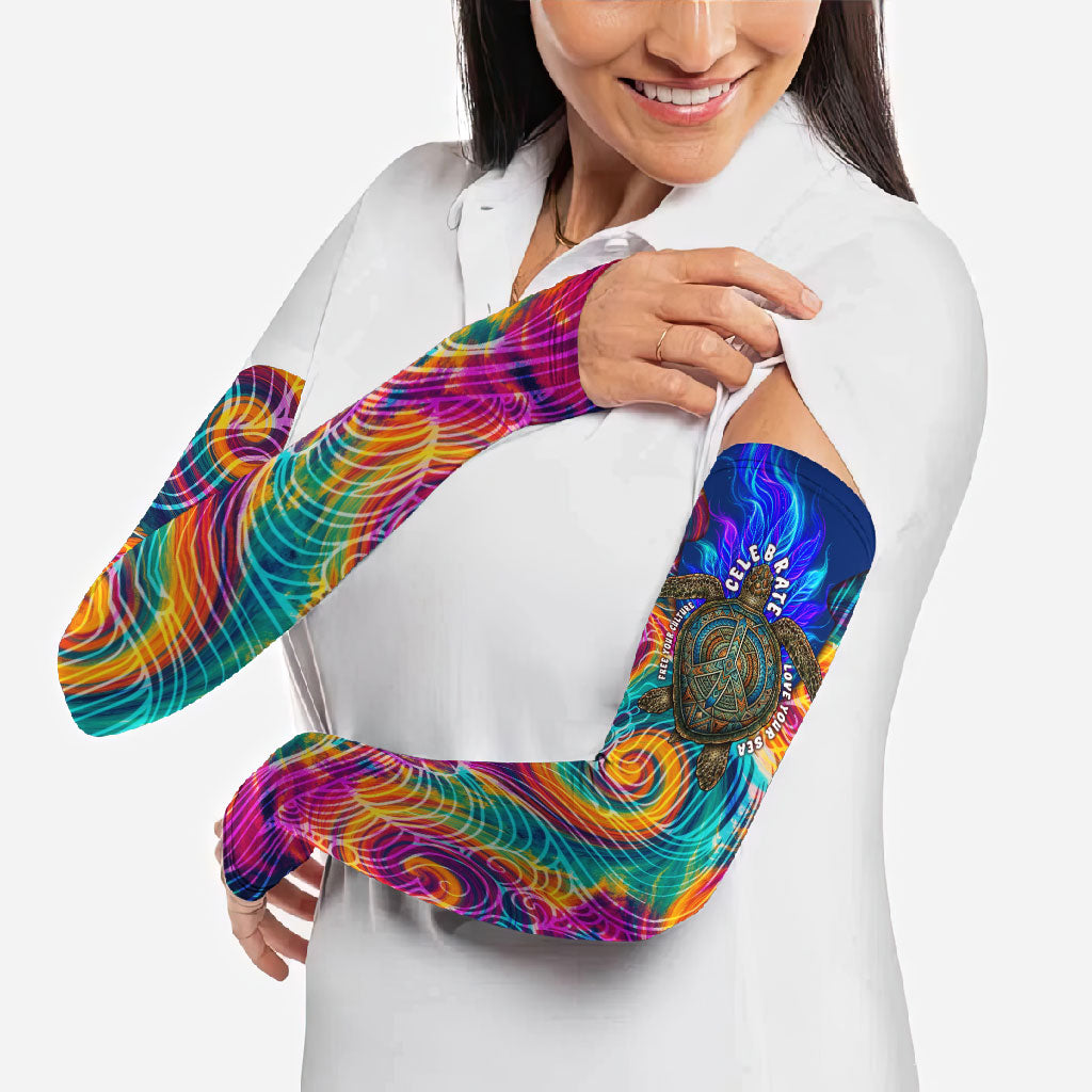 Torres Strait Islanders Sea Turtle Arm Sleeves Indigenous Tribal Peace Art Cultural Headdress Motif