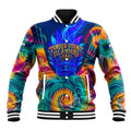 Torres Strait Islanders Sea Turtle Baseball Jacket Indigenous Tribal Peace Art Cultural Headdress Motif