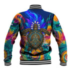 Torres Strait Islanders Sea Turtle Baseball Jacket Indigenous Tribal Peace Art Cultural Headdress Motif